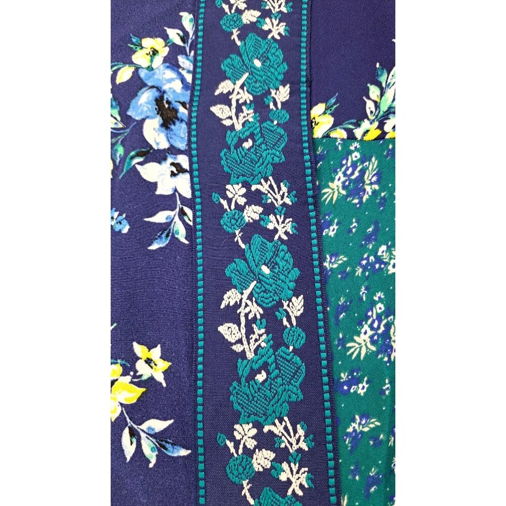 Pioneer Woman Floral Kimono Jacket XXL XXXL Sharkbite Duster Blue Boho 2X 3X New - Picture 6 of 10